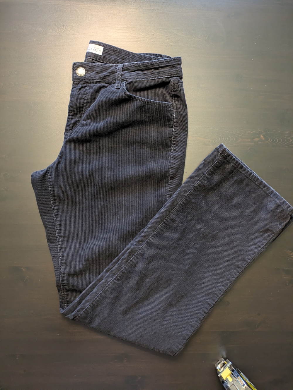 LOFT Black Corduroy Curvy Boot Jeans Sz 10 / 30